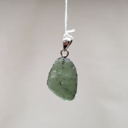 Moldavit Kettenanhänger, 925er Silber [A]