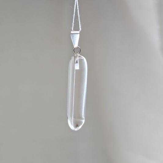 Bergkristall Kettenanhänger, 925er Silber [H]