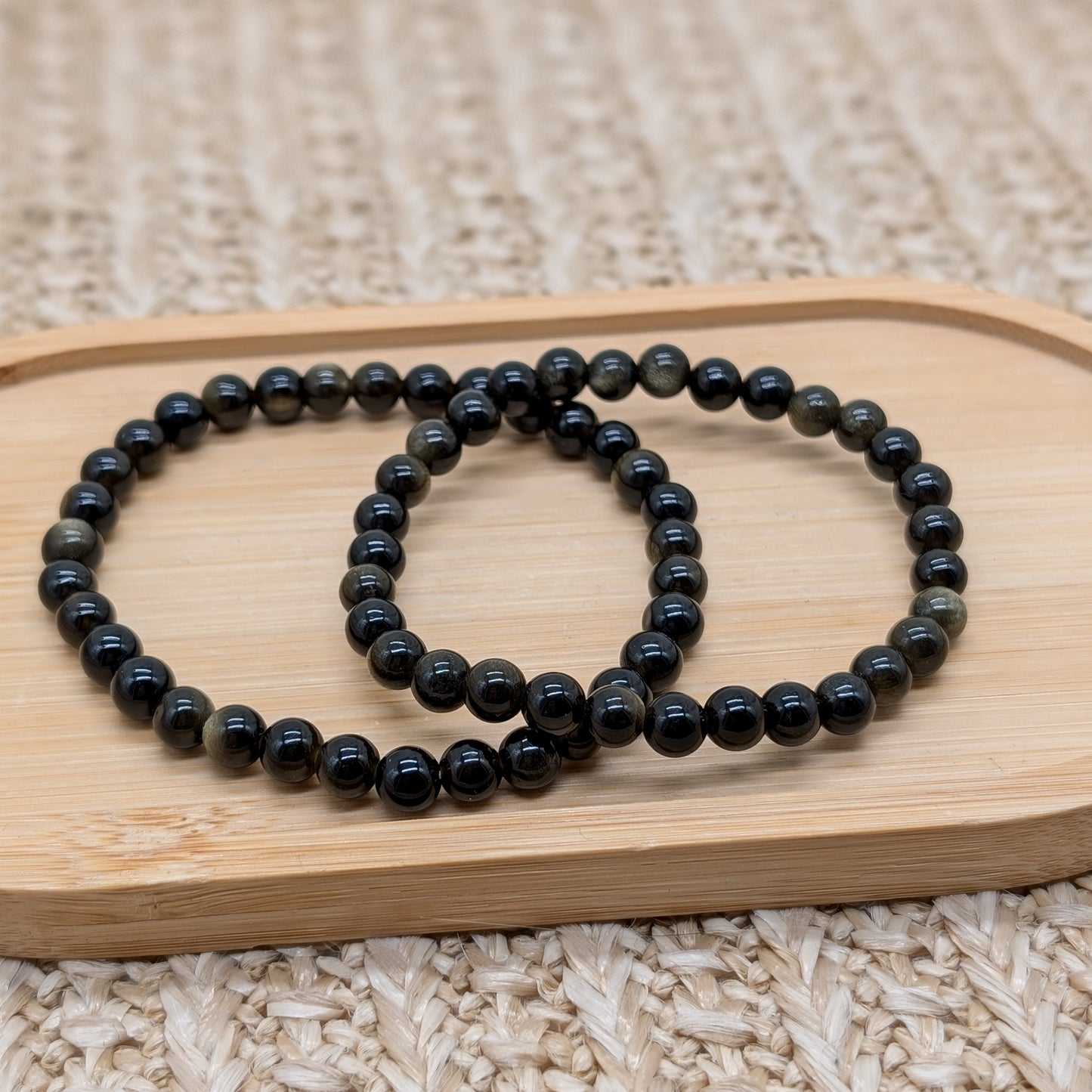 Gold Obsidian Armband 6 mm