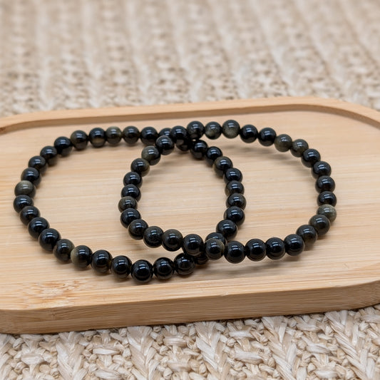 Gold Obsidian Armband 6 mm
