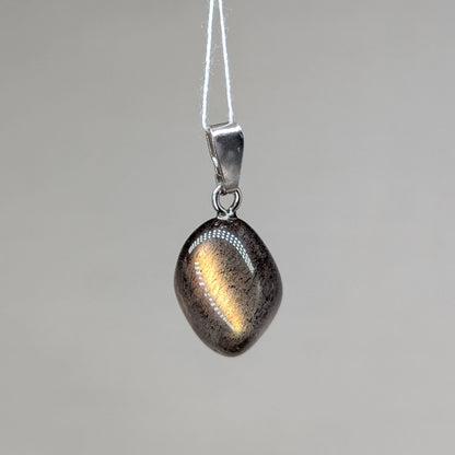 Labradorit Kettenanhänger, 925er Silber [D]