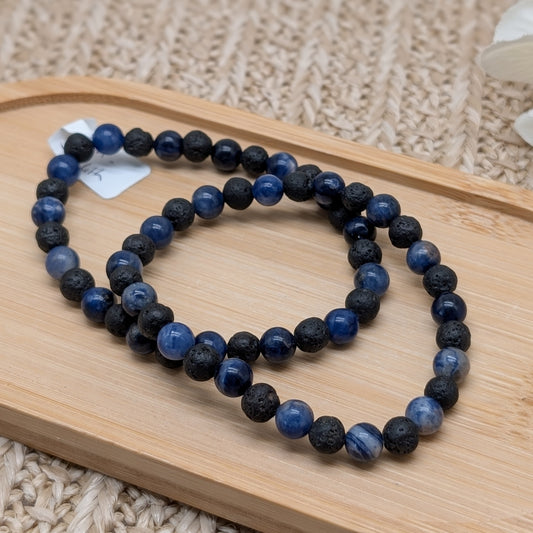 Lava Sodalith Armband 6mm
