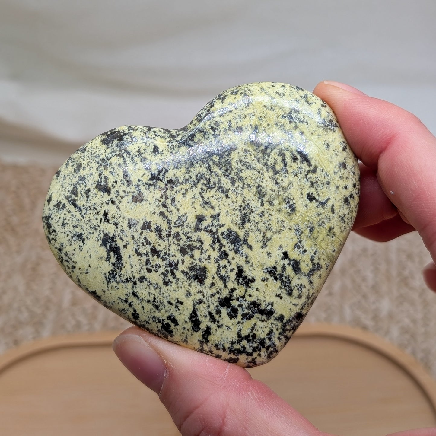 Serpentin Herz mit Pyrit [SF]