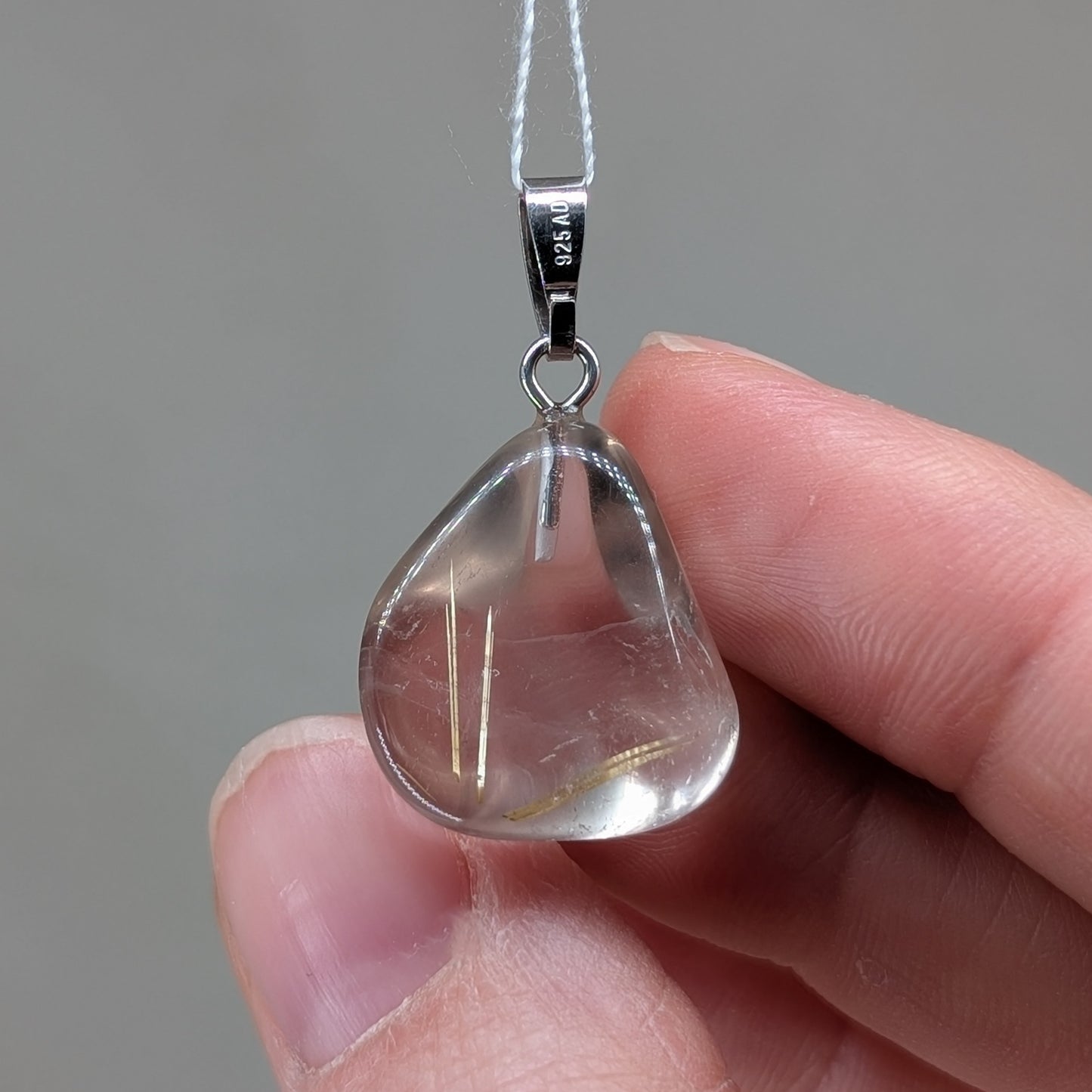 Rutilquarz Kettenanhänger, 925er Silber [A]