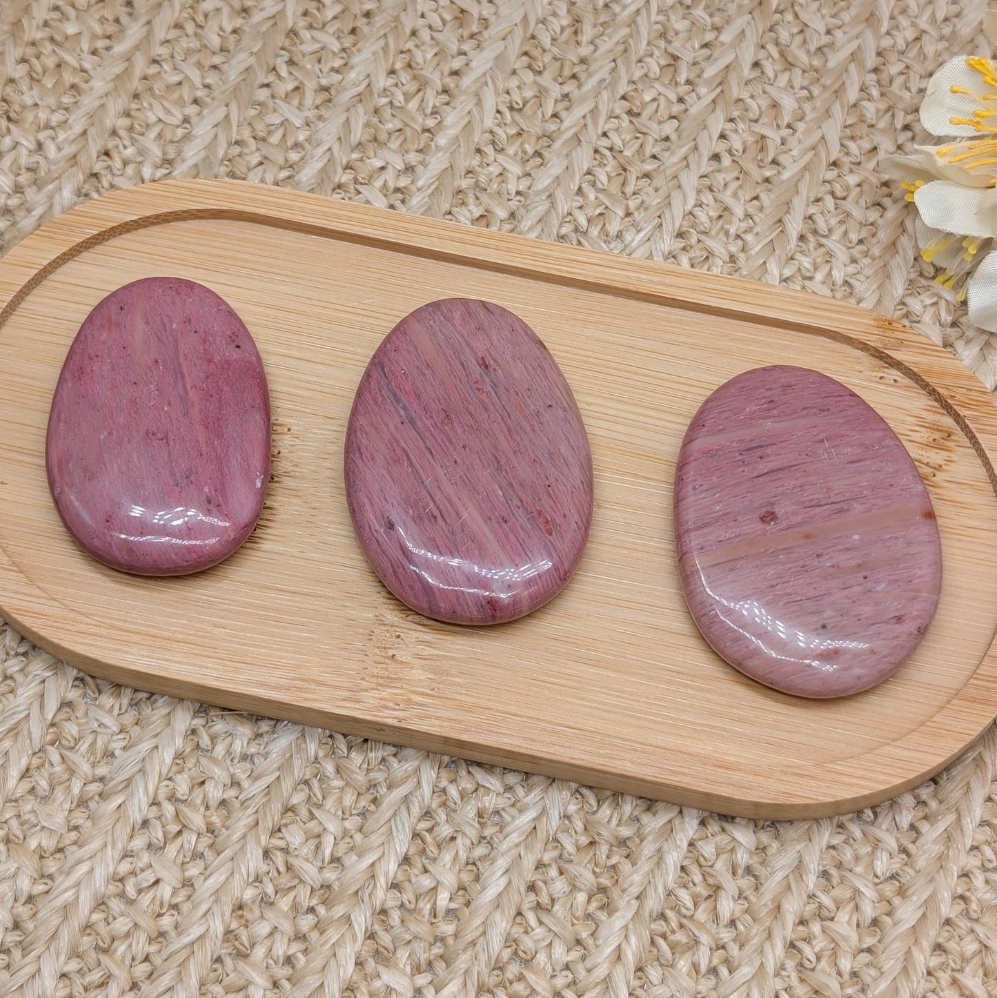 Versteinertes Holz Handstein in rosa [A-C]