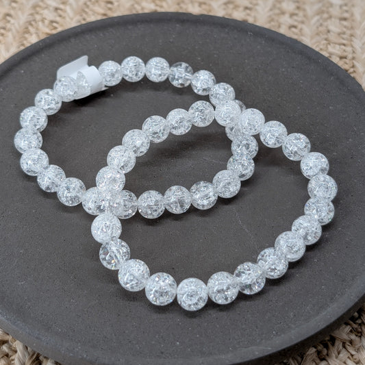Crackle Quarz Armband 8 mm