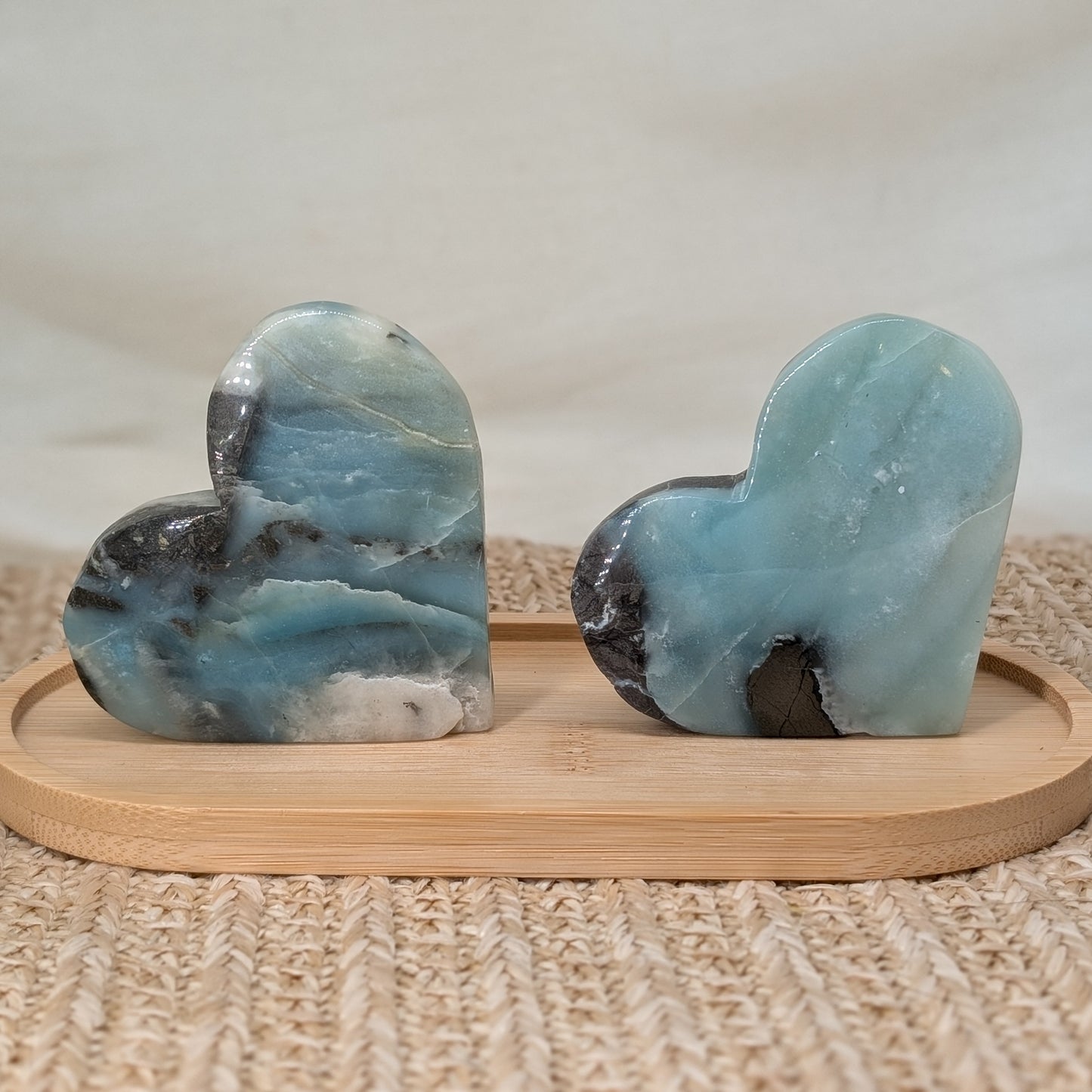 Blauer Calcit Herz [A+B]