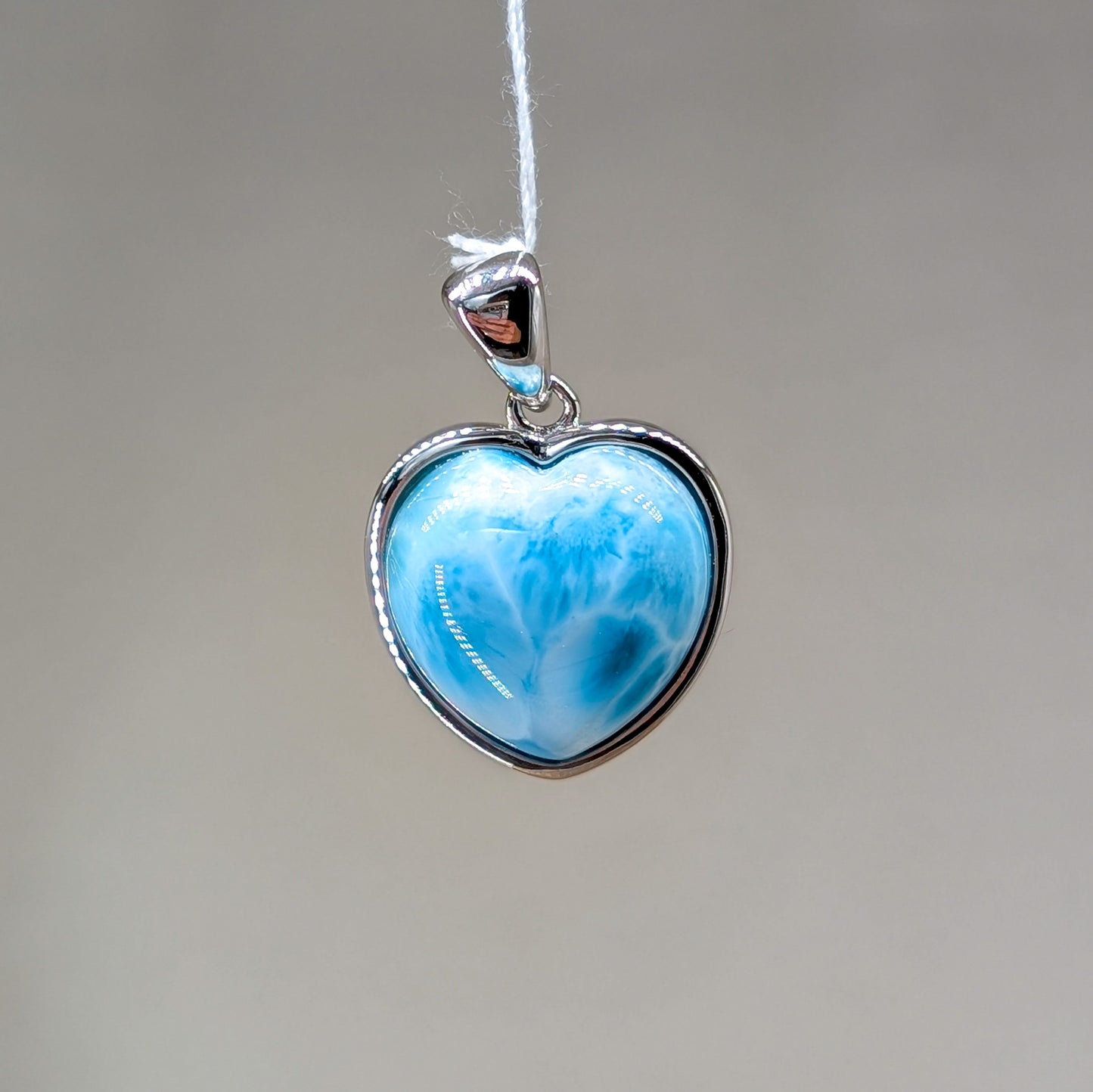 Larimar Kettenanhänger Herz, 925er Silber [J]