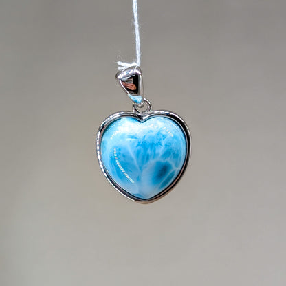 Larimar Kettenanhänger Herz, 925er Silber [J]