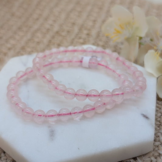 Rosenquarz Armband 6 mm