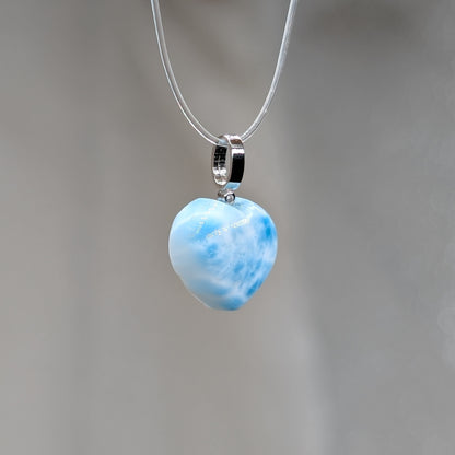Larimar Kettenanhänger Herz, 925er Silber [A]