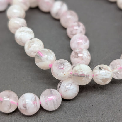 Snowflake Rosenquarz Armband 8 mm