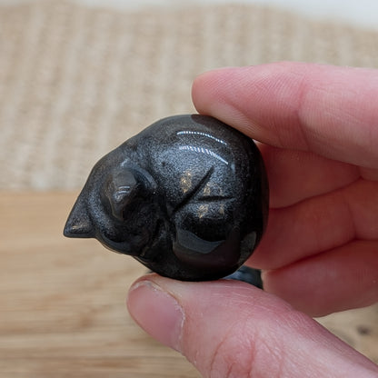 Silber Obsidian Katze
