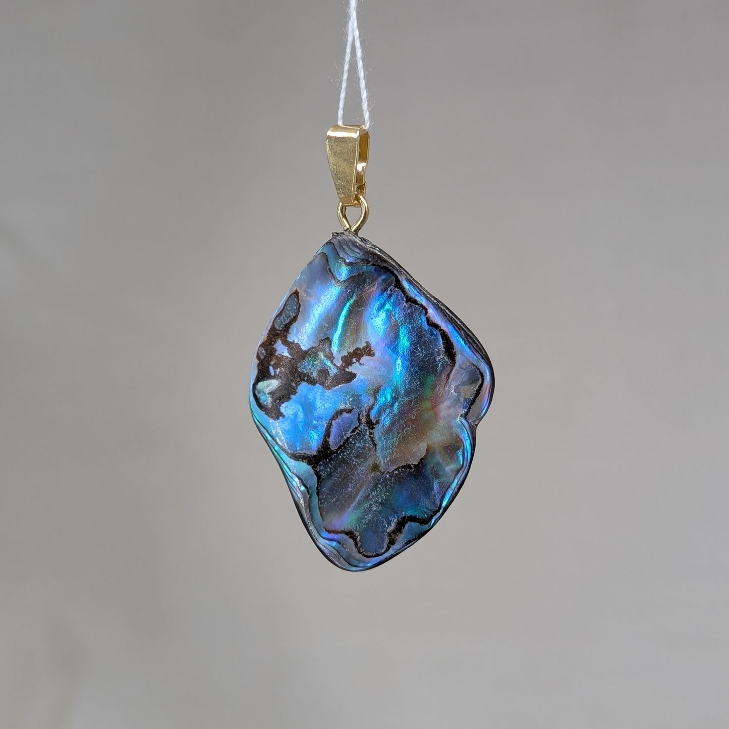 Abalone Muschel Kettenanhänger, 925er Silber vergoldet [A]