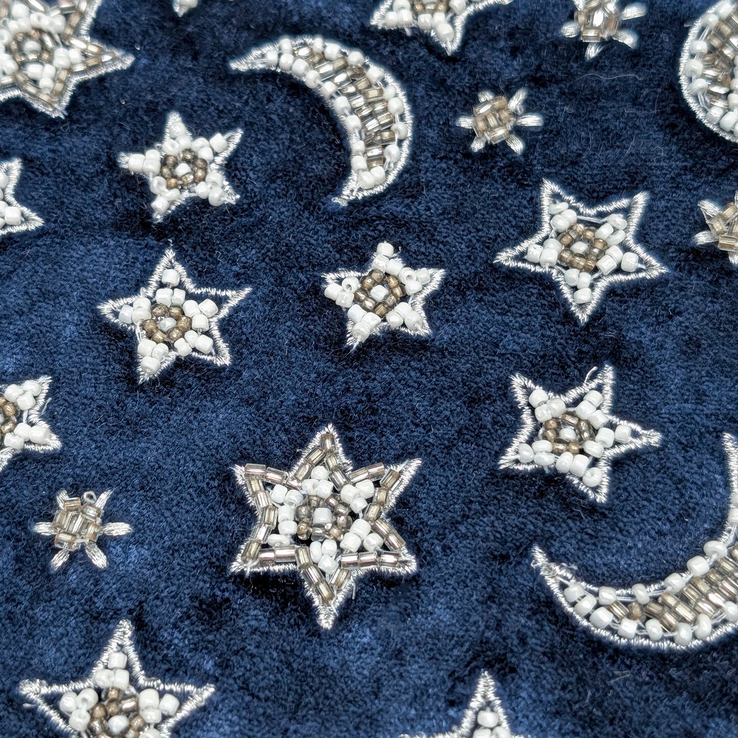 Samtbeutel Mond und Sterne