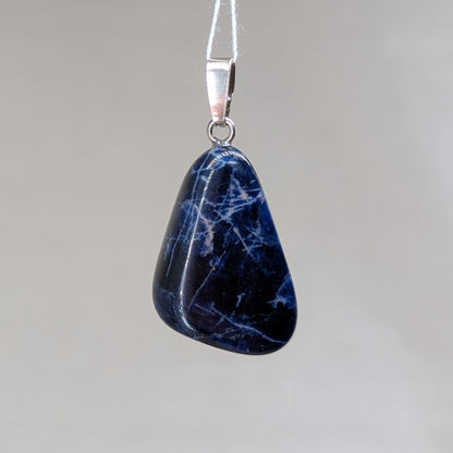 Sodalith Kettenanhänger, 925er Silber [C]