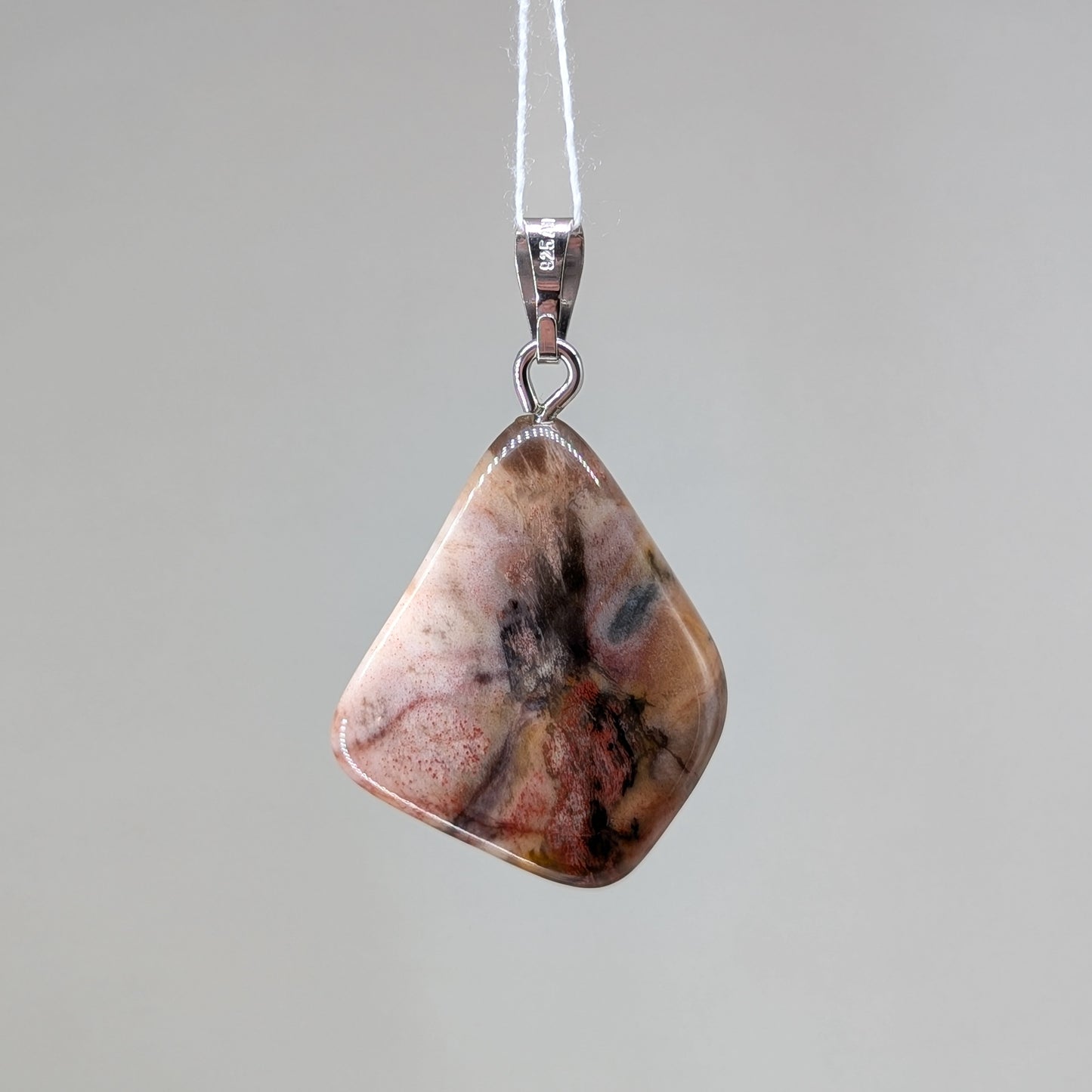 Versteinertes Holz Kettenanhänger, Silber [V]