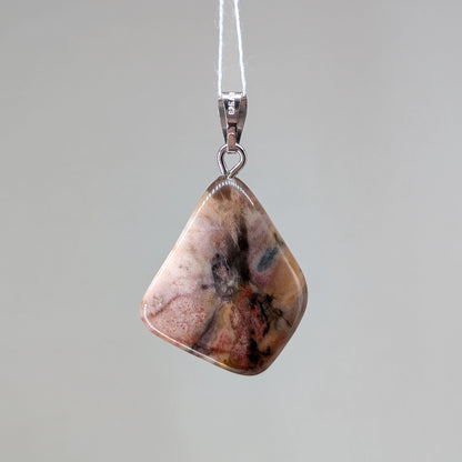 Versteinertes Holz Kettenanhänger, Silber [V]