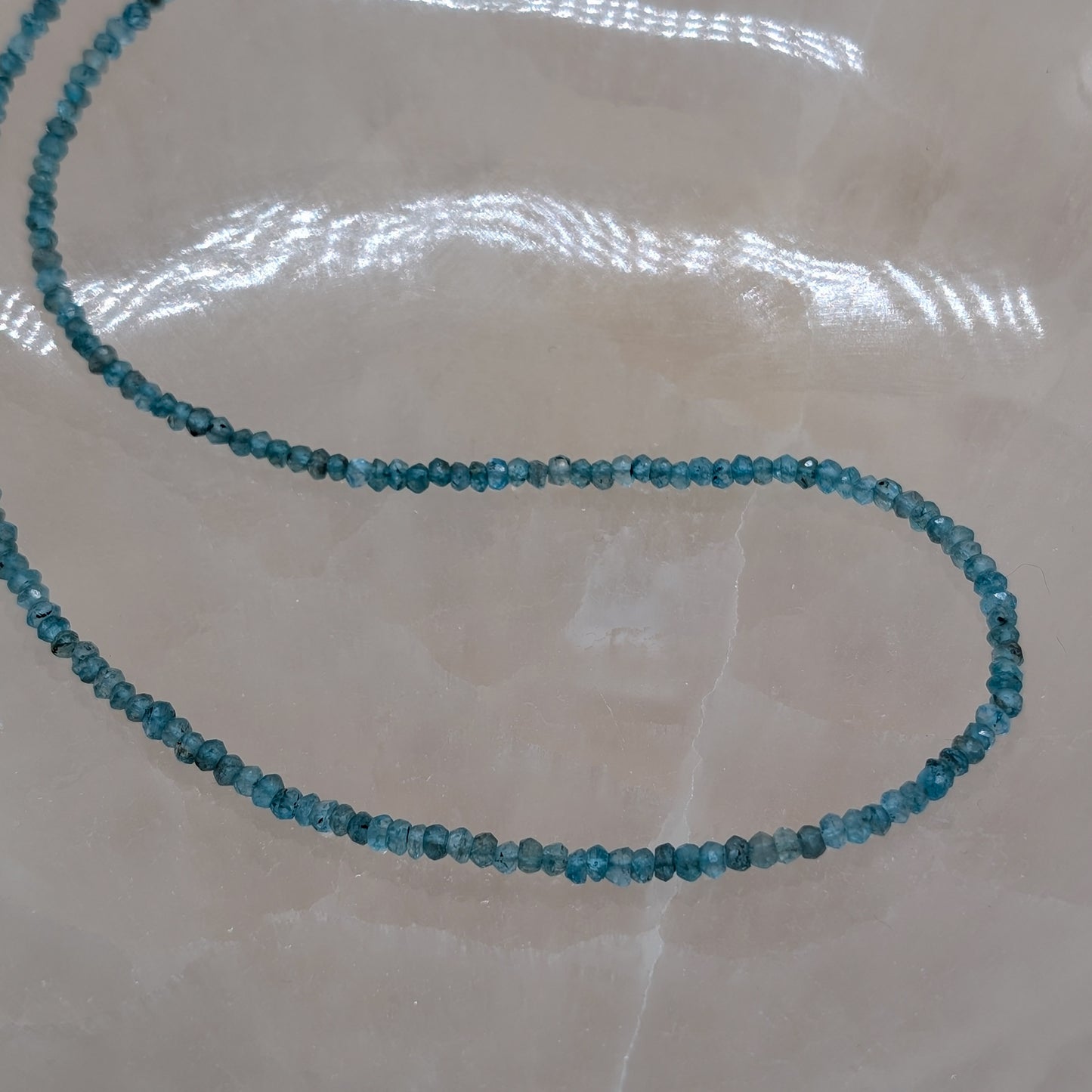 Apatit Halskette facettiert, 925er silber