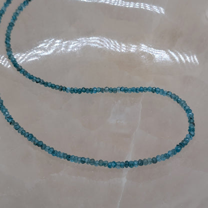 Apatit Halskette facettiert, 925er silber