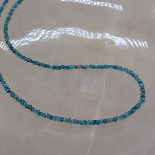 Apatit Halskette facettiert, 925er silber