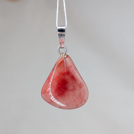 Roter Chalcedon Kettenanhänger, 925er Silber [B]
