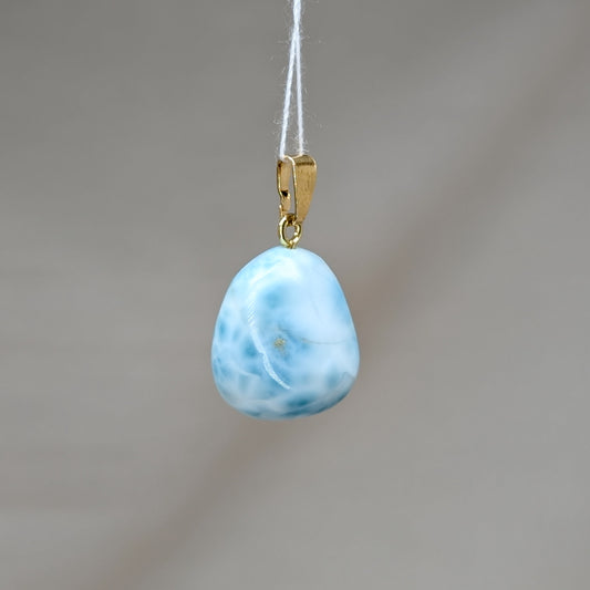 Larimar Kettenanhänger, 925er Silber vergoldet [L]