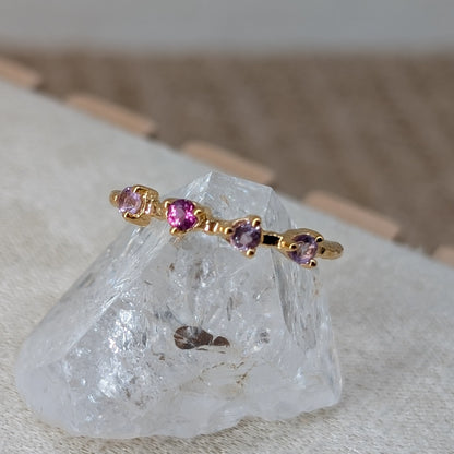 Little Sparkle Ring 925er Silber vergoldet [Amethyst, Rhodolith]