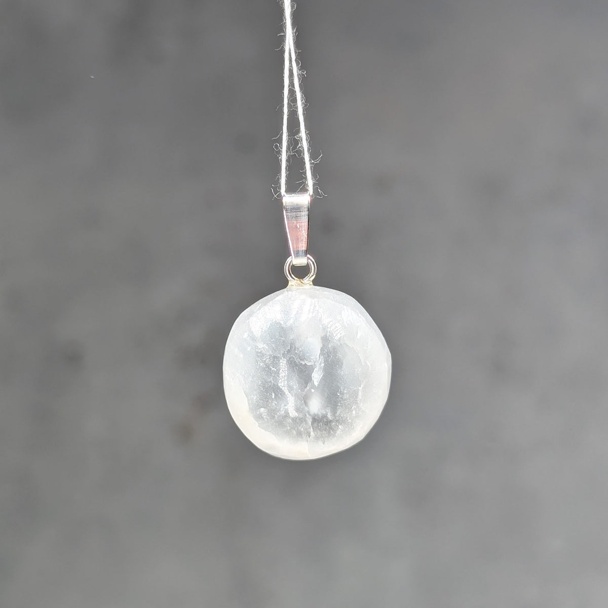 Selenit Kettenanhänger, 925er Silber [T]