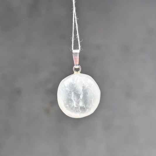 Selenit Kettenanhänger, 925er Silber [T]