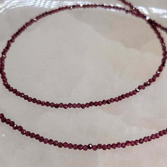 Granat Halskette facettiert