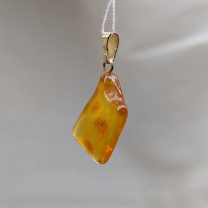 Bernstein Kettenanhänger, 925er Silber vergoldet [D]