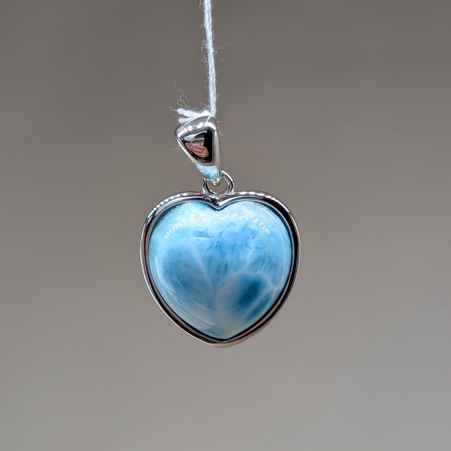 Larimar Kettenanhänger Herz, 925er Silber [J]