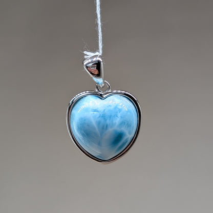 Larimar Kettenanhänger Herz, 925er Silber [J]