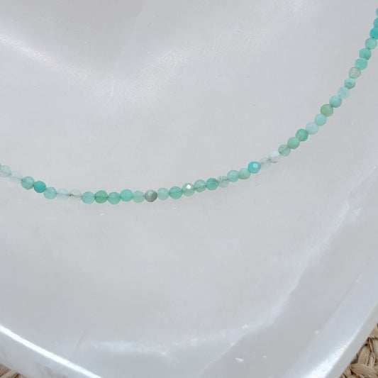 Chrysopras Kette Kugel facettiert