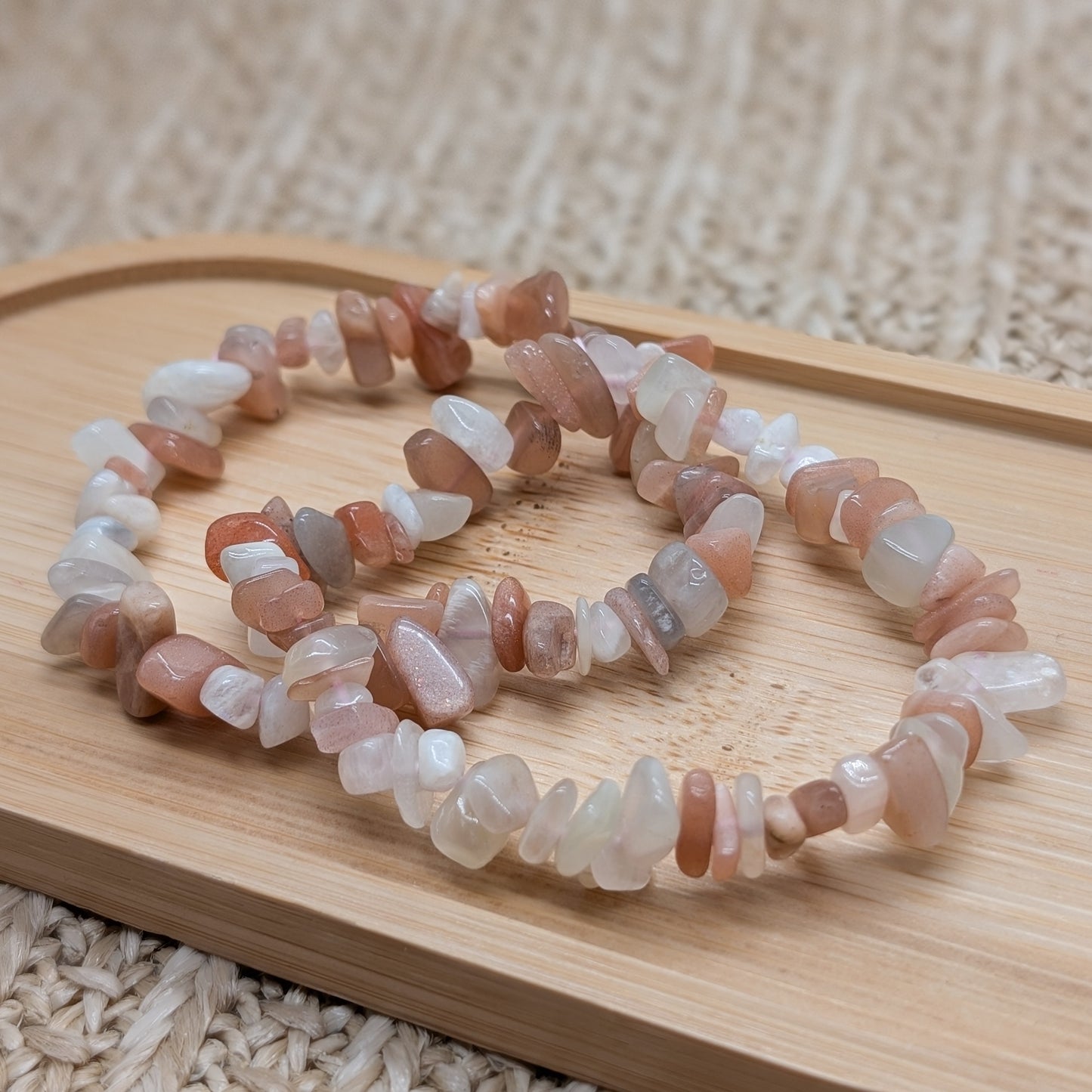 Mondstein bunt Splitterarmband