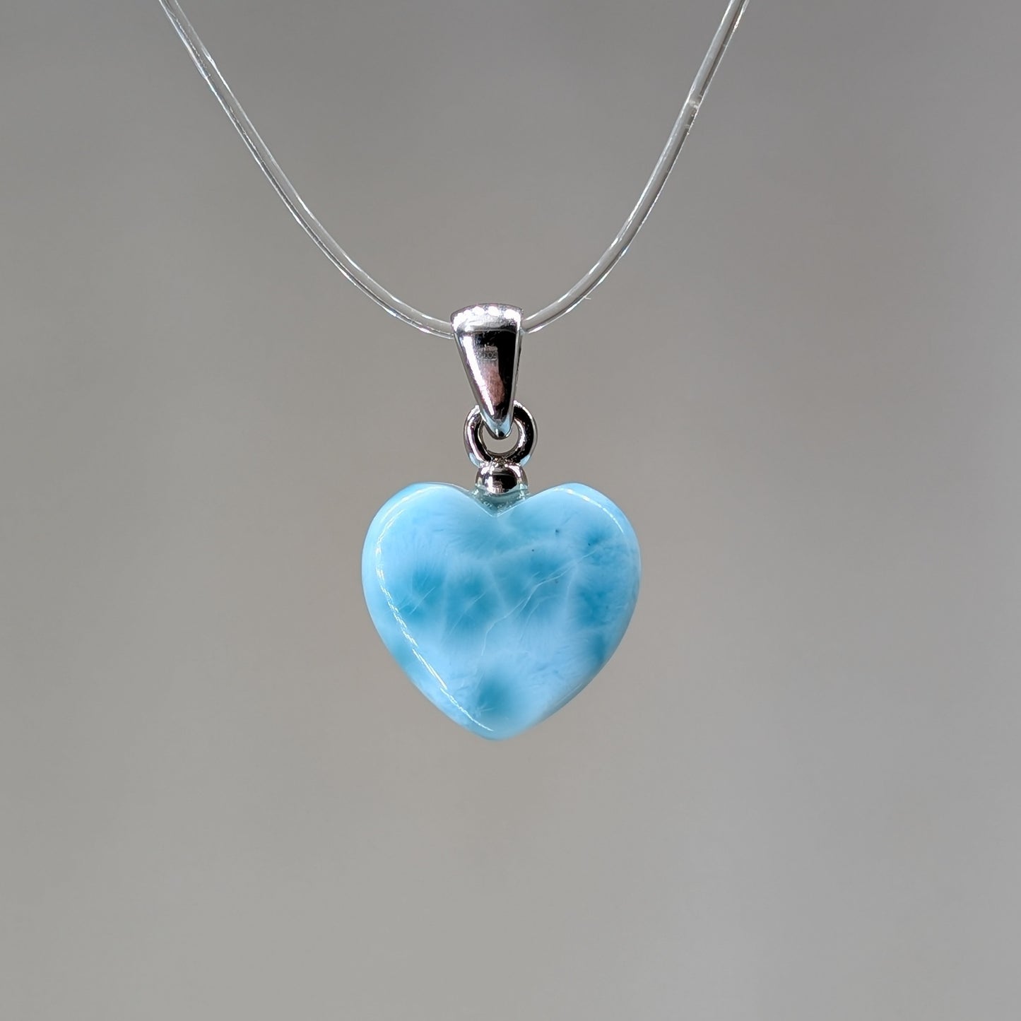 Larimar Kettenanhänger Herz, 925er Silber [A]