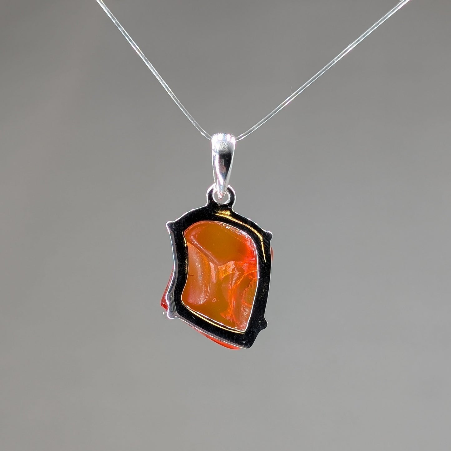 Feueropal Kettenanhänger, 925er silber [L]