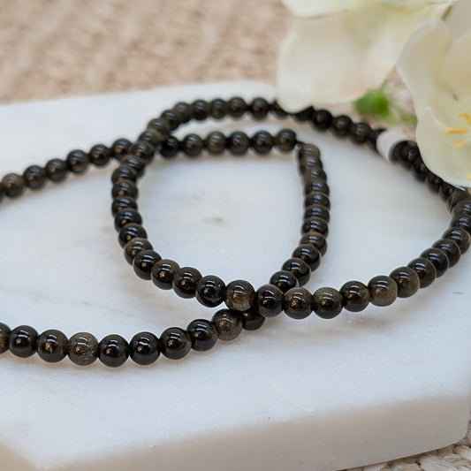 Gold Obsidian Armband 5 mm