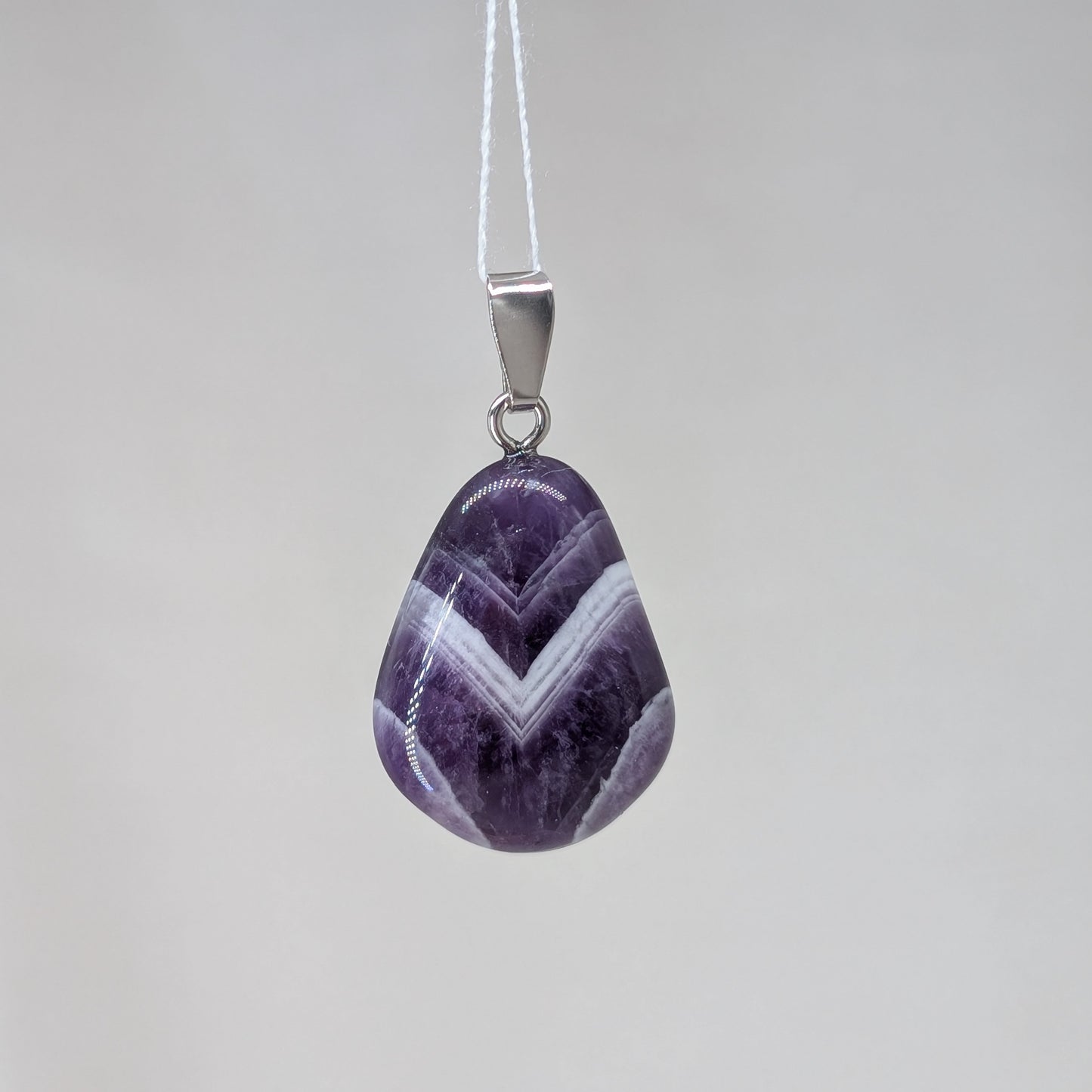 Chevron Amethyst Kettenanhänger, 925er Silber [A]