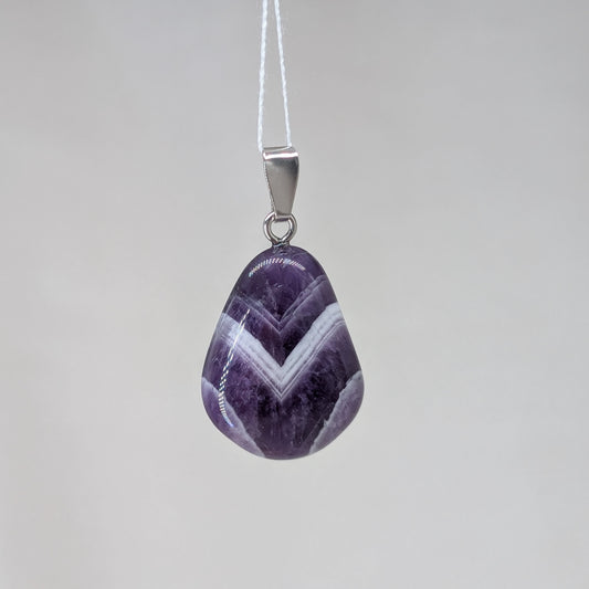 Chevron Amethyst Kettenanhänger, 925er Silber [A]