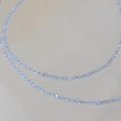 Chalcedon Halskette facettiert 2 mm