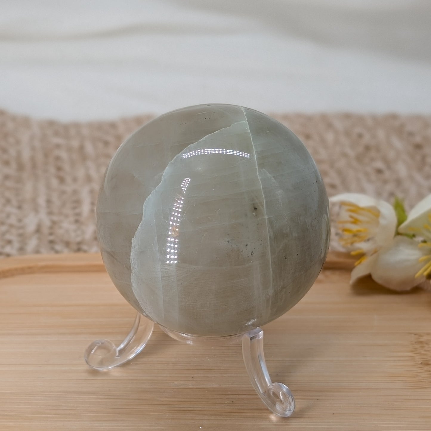 Grüner Mondstein Kugel [AQ]
