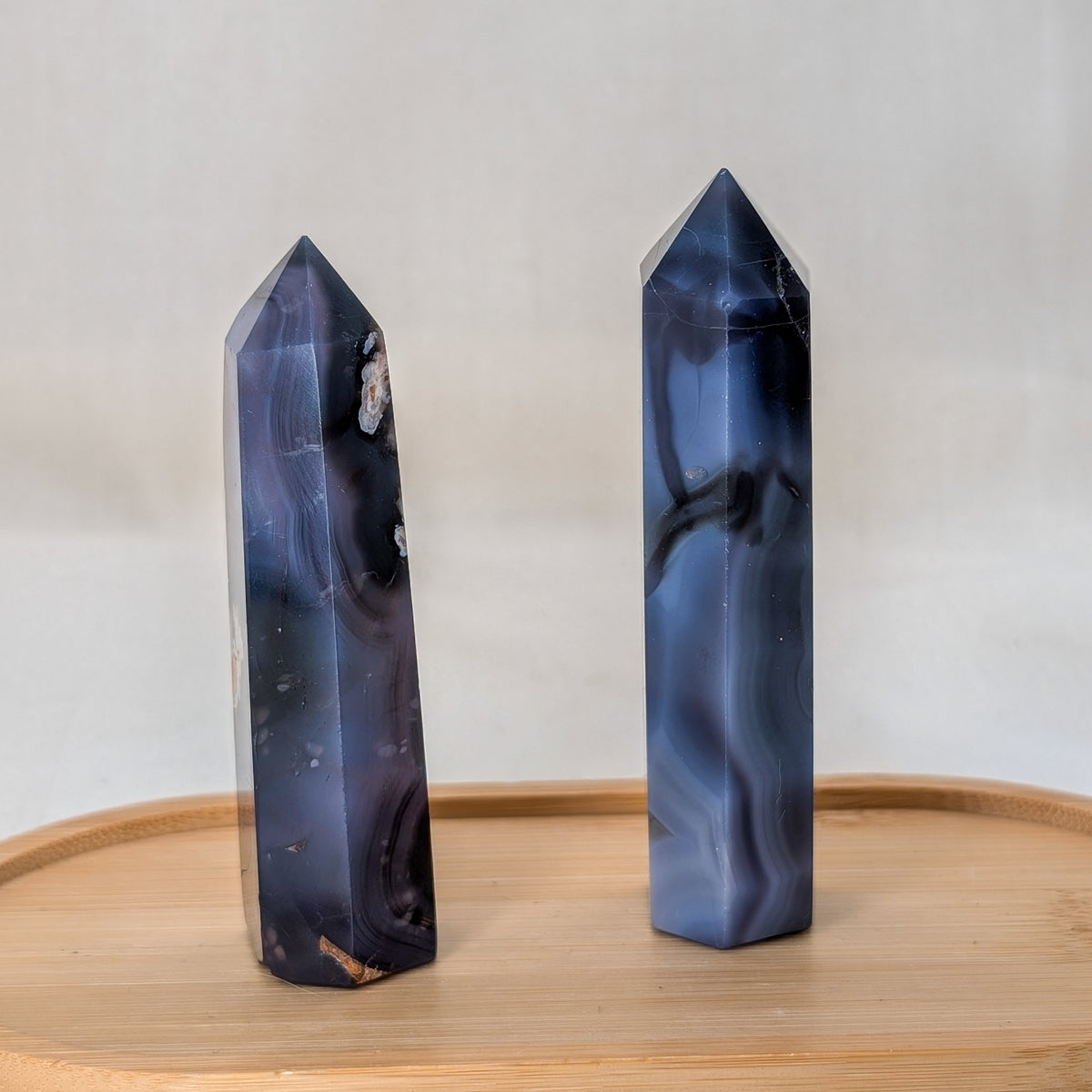 Blauer Blumenachat Turm [A+B]