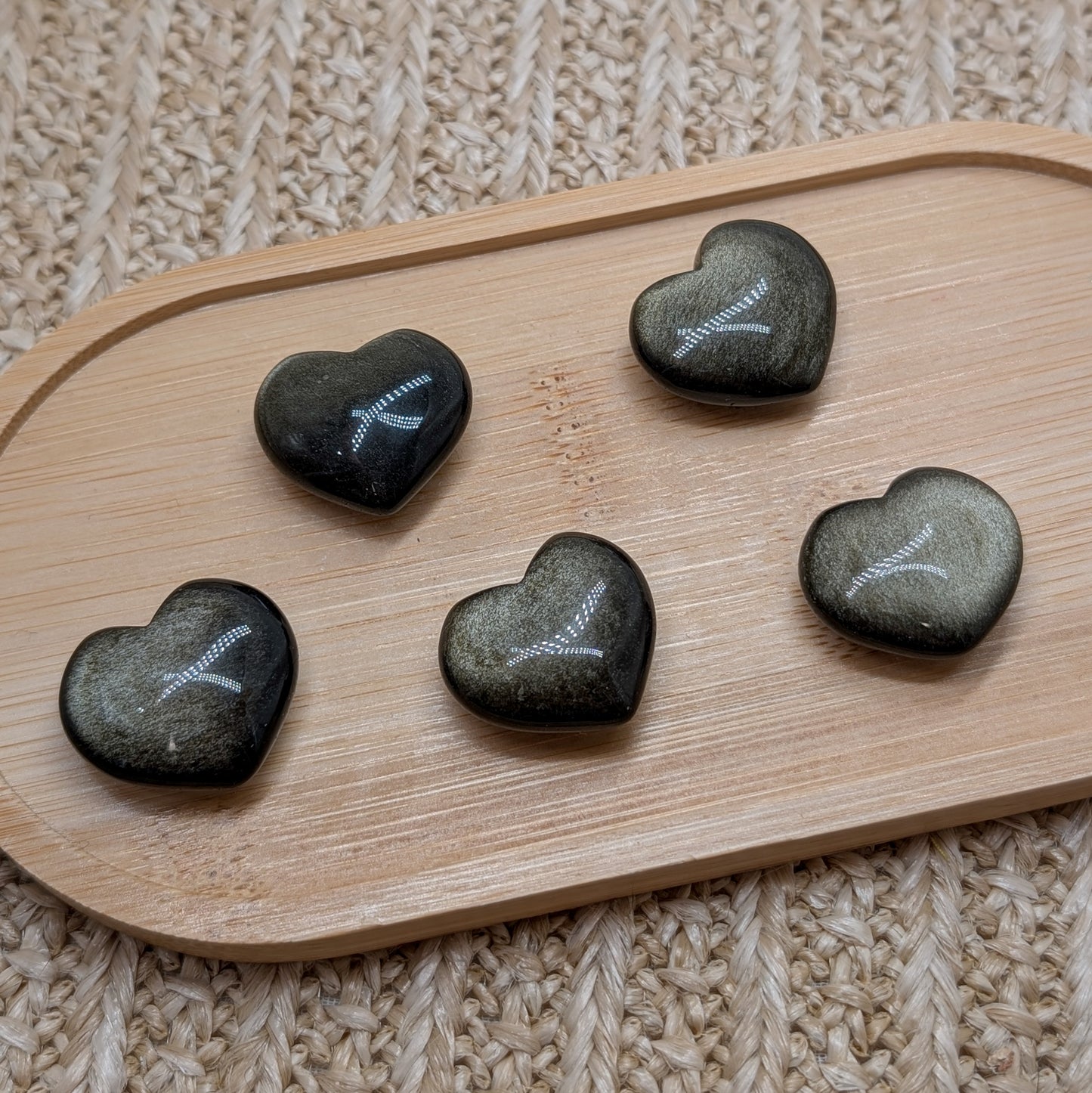 Gold Obsidian Herz klein