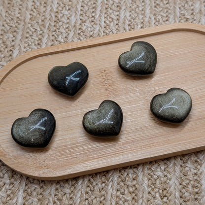 Gold Obsidian Herz klein