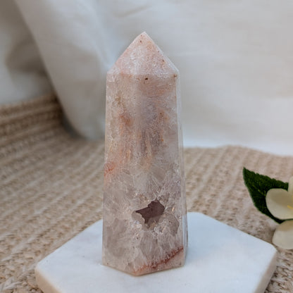 Druzy funkelnder Blumenachat Turm [A1]