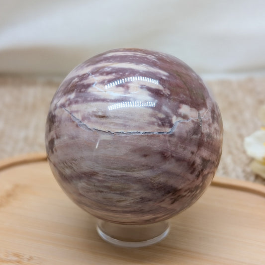 Rosa Versteinertes Holz Kugel [VK]