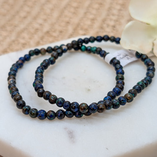 Azurit Malachit Armband 4 mm