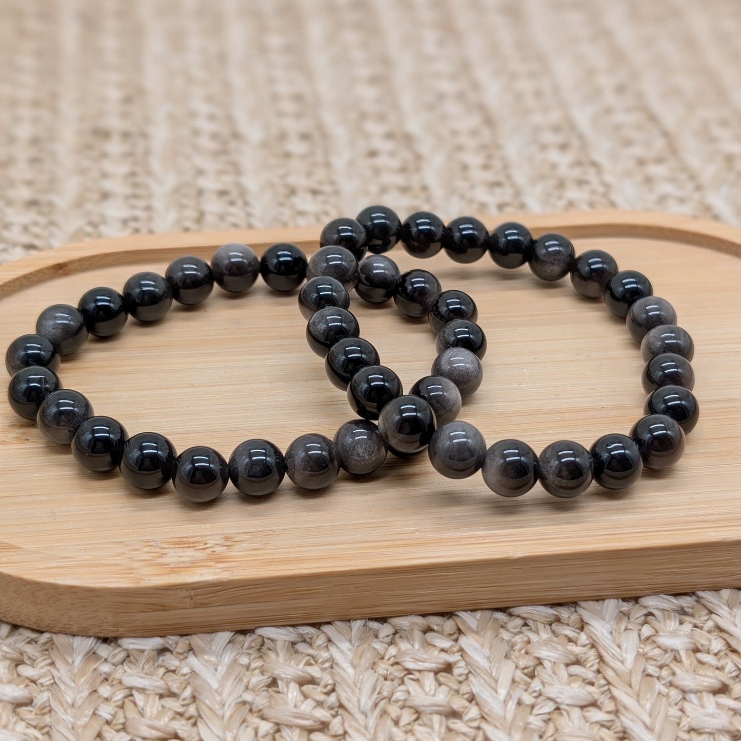 Silber Obsidian Armband 8 mm